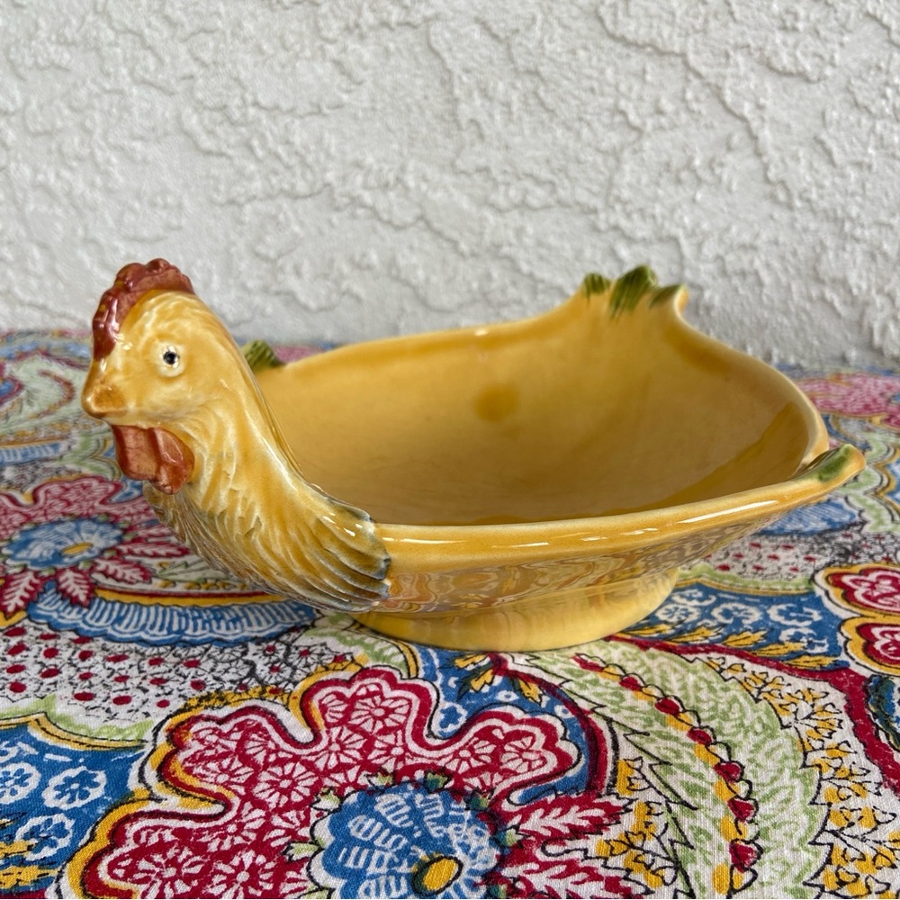 Ceramiche Virginia Vintage Ceramic Chicken Bowl - “Piatto do Pollo” 9.5” x 7.5”
